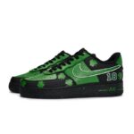[Custom The Celtics' home court with the same style for both men and women]  Air Force 1 Skateboard Shoes Unisex Low-Top Green - Image 3