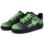 [Custom Flowing blue lightning]  Air Force 1 Skateboarding Shoes Unisex Low-top - Image 13