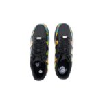 [Custom Men's geometric graffiti]  Air Force 1 Skateboarding Shoes Men Low-top Black/Blue - Image 4