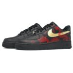 [Custom Red and Golden Cloud Dragon]  Air Force 1 Skateboarding Shoes Men Low-top Black - Image 3