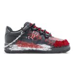 [Custom Black Dragon Limited]  Air Force 1 Skateboarding Shoes Unisex Low-top Black/Red - Image 2