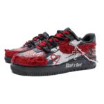 [Custom Black Dragon Limited]  Air Force 1 Skateboarding Shoes Unisex Low-top Black/Red - Image 3