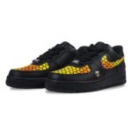 [Custom AF1 cellular]  Air Force 1 Skateboarding Shoes Men Low-top Black/yellow - Image 3