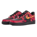 [Custom Male samurai of the Warring States period]  Air Force 1 Skateboarding Shoes Men Low-top Black/Red - Image 3