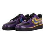 [Custom Men's setting sun afterglow]  Air Force 1 Skateboarding Shoes Men Low-top Purple/Gold - Image 2