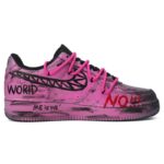 [Custom YON]  Air Force 1 Skateboard Shoes Unisex Low-Top Black/Pink Blue - Image 3