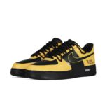 [Custom Absurd copy for both men and women]  Air Force 1 Skateboard Shoes Unisex Low-Top Black/Yellow - Image 3