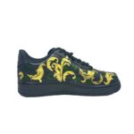 [Custom Flowers at St. Mary's High School]  Air Force 1 Skateboard Shoes Unisex Low-Top Black/Gold - Image 2