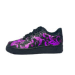 [Custom Pearl purple flower]  Air Force 1 Skateboard Shoes Unisex Low-Top Black/Purple