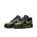 [Custom Night fireflies]  Air Force 1 Skateboarding Shoes Unisex Low-top Black/Green - Image 3