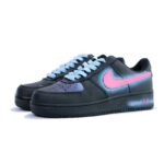 [Custom Dawn]  Air Force 1 Skateboarding Shoes Unisex Low-top Black/pink/blue - Image 3