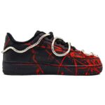 [Custom Version of the Leaping Snake]  Air Force 1 Skateboarding Shoes Low-top Black/Red - Image 3