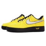 [Custom Mustard yellow for men and women]  Air Force 1 Skateboard Shoes Unisex Low-Top Yellow/Black - Image 3