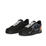 [Custom The pen flows like a dragon and a snake]  Air Force 1 Skateboard Shoes Unisex Low-Top Black/Red - Image 3