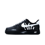 [Custom Bone hand]  Air Force 1 Skateboard Shoes Unisex Low-Top Black/White - Image 2