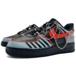[Custom The Mechanical Age]  Air Force 1 Skateboard Shoes Unisex Low-Top Black/Red/Gray - Image 3