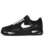 [Custom Silver moonlight]  Air Force 1 Skateboard Shoes Unisex Low-Top Black/White