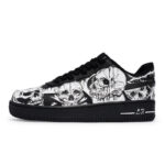 [Custom Men's Dark Ghost]  Air Force 1 Skateboard Shoes Unisex Low-Top White - Image 2