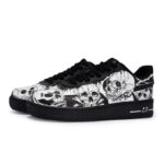 [Custom Men's Dark Ghost]  Air Force 1 Skateboard Shoes Unisex Low-Top White - Image 3