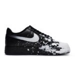 [Custom Men's dark White Flame]  Air Force 1 Skateboarding Shoes Unisex Low-top White - Image 3