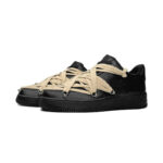 [Custom Black nine-pointed star straps for both men and women]  Air Force 1 Skateboarding Shoes Unisex - Image 3
