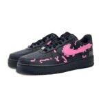 [Custom Black powder pixel]  Air Force 1 Skateboarding Shoes Unisex Low-top Black/pink - Image 3