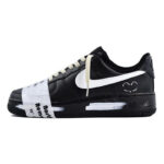 [Custom "North Latitude Smiling Face"]  Air Force 1 Skateboarding Shoes Unisex Low-top Black/white