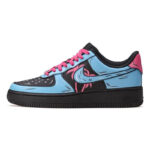 [Custom AF1 South Coast 2D Blue Pink]  Air Force 1 Skateboarding Shoes Men