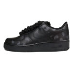 [Custom Black cashew flower for men]  Air Force 1 Skateboarding Shoes Men Low-top Black