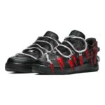 [Custom Men's dark Medusa cross in black and red]  Air Force 1 Skateboarding Shoes Men Low-top Black/Red - Image 2