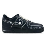 [Custom Men's three-dimensional flowers]  Air Force 1 Skateboarding Shoes Men Low-top Black/white - Image 2