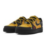 [Custom The AF claw marks are black and yellow]  Air Force 1 Skateboarding Shoes Unisex Low-top Black/Yellow/Red - Image 3