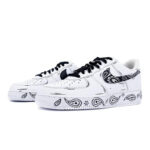 [Custom K men's and women's hand-painted cashew flower designs]  Air Force 1 Skateboarding Shoes Unisex - Image 3