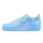 [Custom Eighteen AF1 Moon Nebula Blue]  Air Force 1 Skateboarding Shoes Unisex Low-top Blue - Image 2