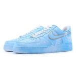 [Custom Eighteen AF1 Moon Nebula Blue]  Air Force 1 Skateboarding Shoes Unisex Low-top Blue - Image 4