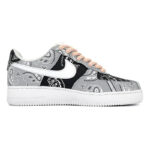 [Custom Four men's spray-painted black, white and gray cashew flower]  Air Force 1 Skateboarding Shoes Men - Image 2