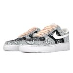 [Custom Four men's spray-painted black, white and gray cashew flower]  Air Force 1 Skateboarding Shoes Men - Image 3
