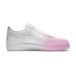 [Custom Roses on the Qixi Festival]  Air Force 1 Skateboarding Shoes Men Low-top White/pink - Image 2