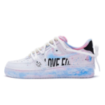 [Custom Men's marshmallow graffiti blue powder]  Air Force 1 Skateboarding Shoes Men - Image 2
