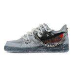 [Custom American graffiti men's style in gray and black]  Air Force 1 Skateboarding Shoes Men - Image 2