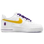 [Custom Purple gold Mamba white]  Air Force 1 Skateboarding Shoes Unisex Low-top Purple - Image 2