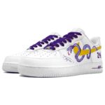 [Custom Purple gold Mamba white]  Air Force 1 Skateboarding Shoes Unisex Low-top Purple - Image 3