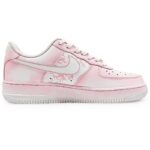 [Custom Pink Bambo]  Air Force 1 Skateboard Shoes Unisex Low-Top White/Pink - Image 2