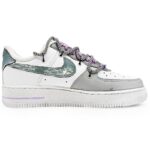 [Custom Ninth Street 2.0]  Air Force 1 Skateboard Shoes Unisex Low-Top Gray/White/Gray Blue/Purple/Blue/Black - Image 4