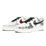 [Custom Men's hand-painted portrait in white, black and red]  Air Force 1 Skateboarding Shoes Men - Image 3
