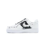[Custom Comic lines]  Air Force 1 Skateboard Shoes Unisex Low-Top White/Black