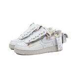 [Custom Four-dimensional deconstruction]  Air Force 1 Skateboarding Shoes Men Low-top White/beige/light Gray - Image 3