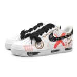 [Custom Men's fluid flamboyant red and brown]  Air Force 1 Skateboarding Shoes Men Low-top Rouge Campeche/Brun - Image 3