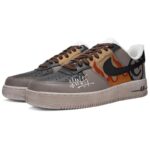 [Custom Flame graffiti]  Air Force 1 Skateboarding Shoes Men Low-top Brown/black - Image 3