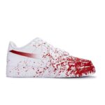 [Custom The same crime scene for both men and women]  Air Force 1 Skateboard Shoes Men Low-Top White Red - Image 4